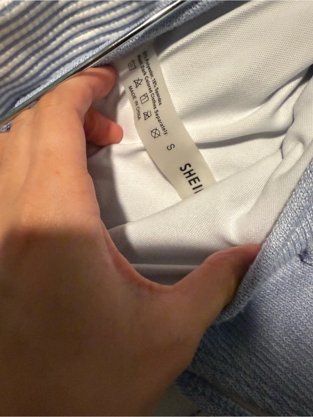 SHEIN: Light Blue Ribbed Ruffle Bikini Set - Picture 5 of 8